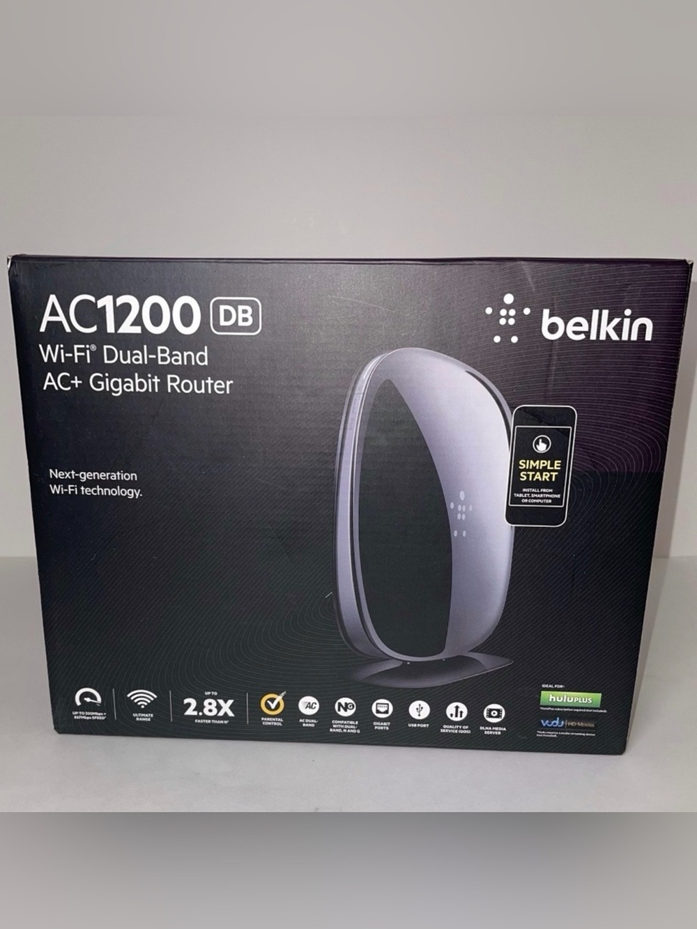 Pre-Owned Belkin AC1200 DB Wi-Fi Dual Band AC+ Gigabit Wireless Router AS-IS